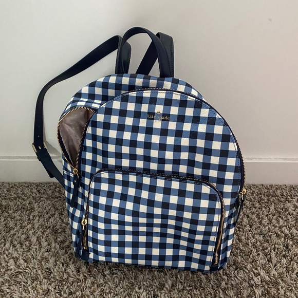 Kate Spade Blue Gingham Backpack